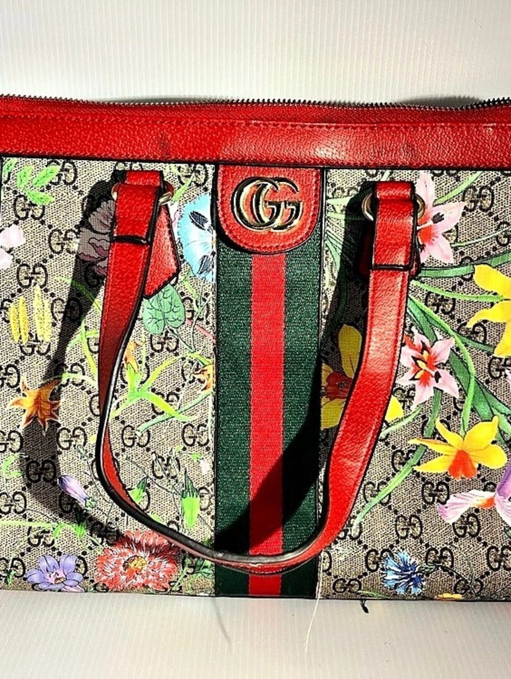 Gucci Ophidia GG Flora Small Tote Red & Multicolor